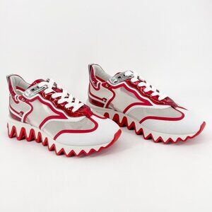 Christian Louboutin Sharkina White Mesh Red Sneakers Size 40 US 10 Women's 6916